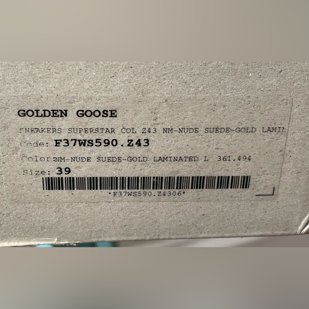Golden Goose Superstar Nude Suede Gold Star Pink Heel Confetti Laces NEW IN BOX - Picture 12 of 13